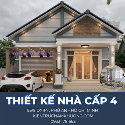 Nhà cấp 4 mái tôn 3 phòng ngủ