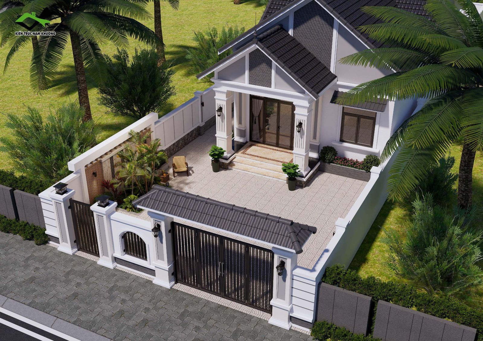 Thiết kế nhà cấp 4 mái thái 