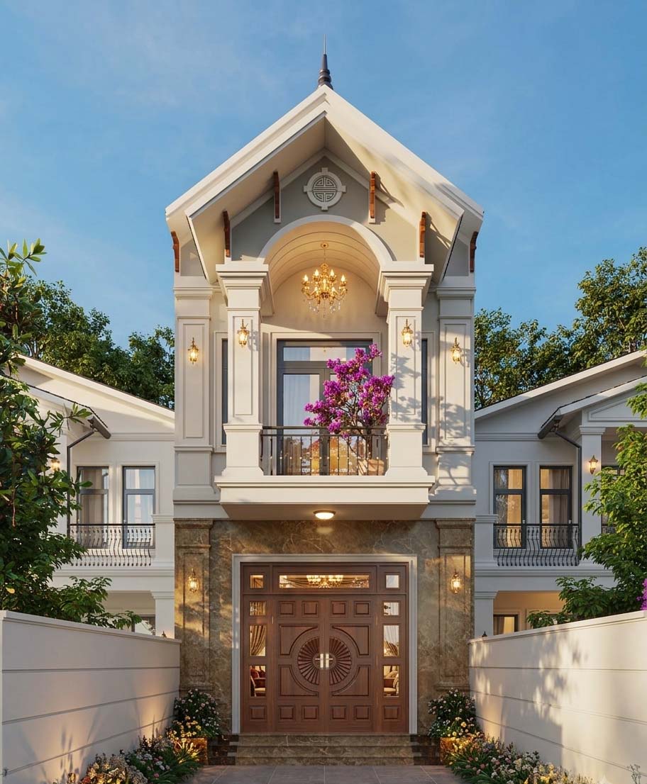 Thiết kế nhà phố 5 mét 2 tầng