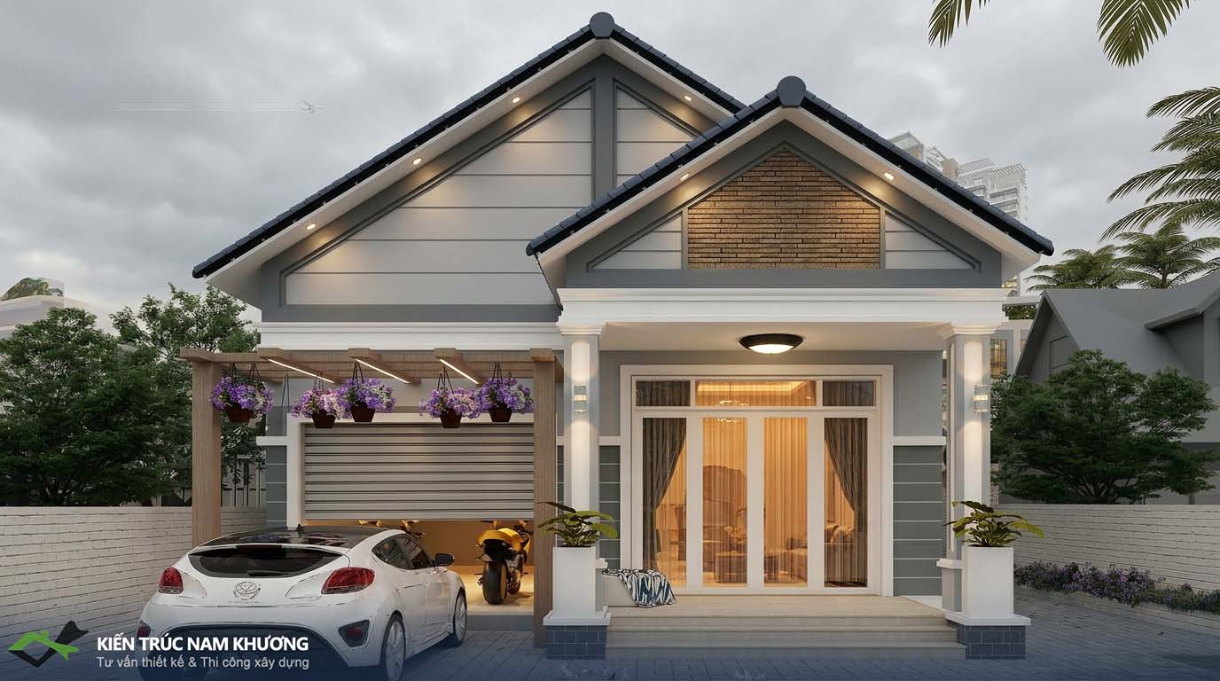 Thiết kế nhà cấp 4 mái Thái