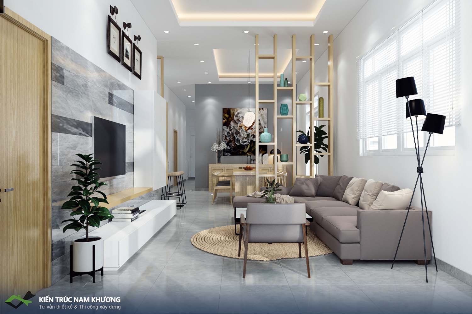 Thiết kế phòng khách liên thông phòng ăn