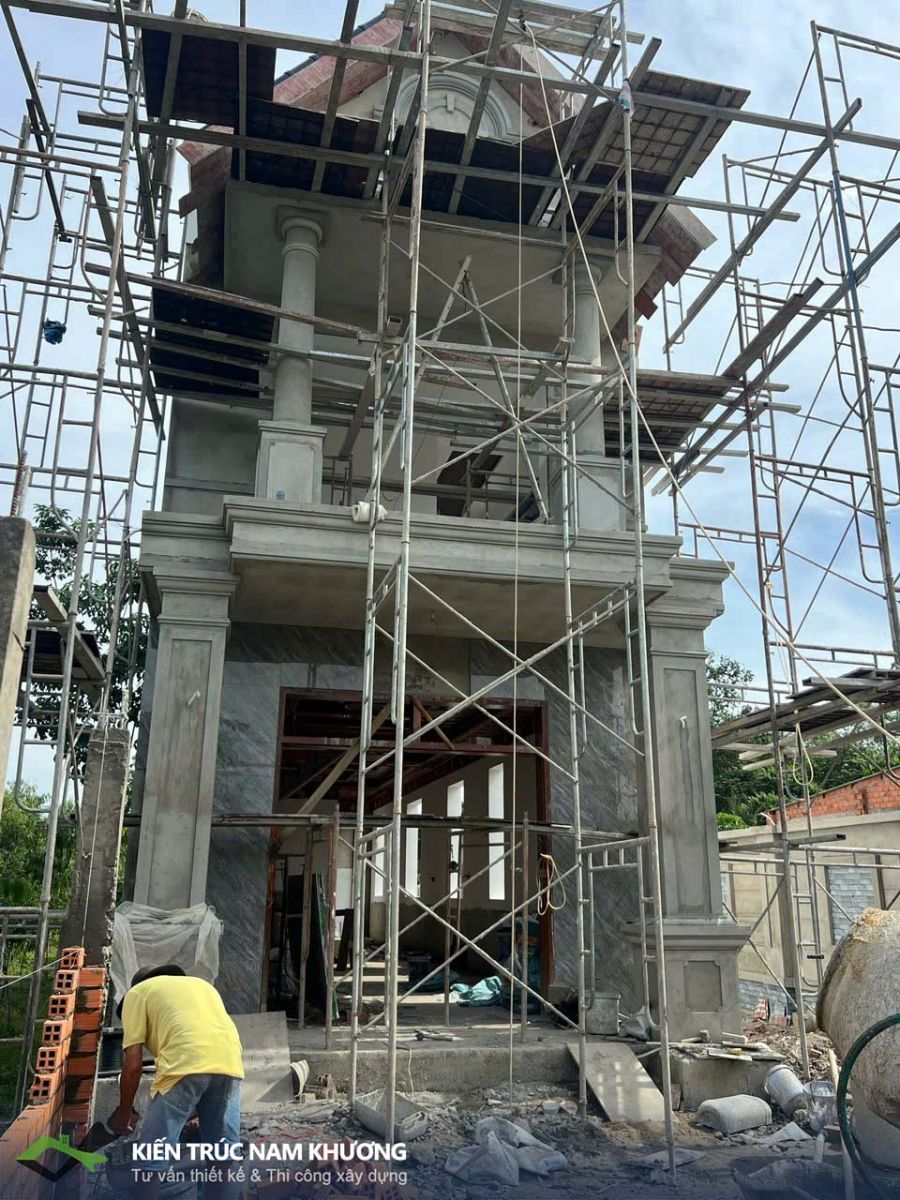 Thi công xây dựng phần thô căn nhà một trệt 1 lầu