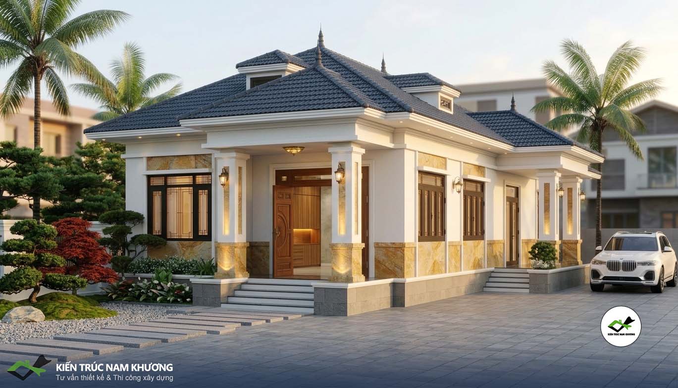 Thiết kế nhà vườn mái Nhật
